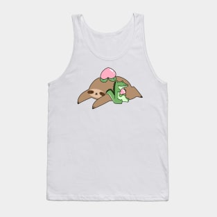 Peach Fruit Sloth and Baby Gator Tank Top